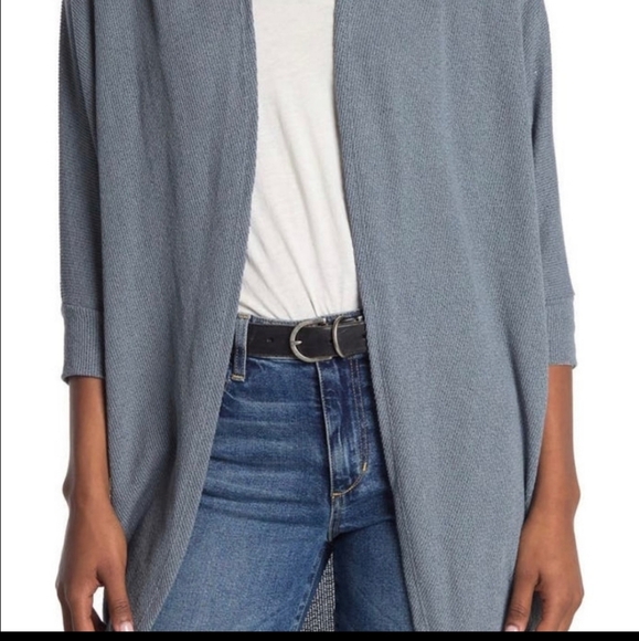 14th & Union XL Blue Lightweight Open Front Lounge Cardigan Sweater - Picture 1 of 9